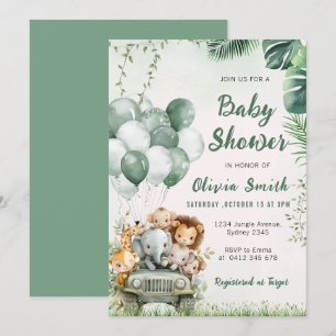 Niedlich Safari Animals Jungle Baby Dusche Einladung