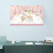 Niedlich Safari Baby Animes Rose Gold Blush Floral Banner (Messeveranstaltung)