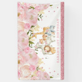 Niedlich Safari Baby Animes Rose Gold Blush Floral Banner (Vertikal)