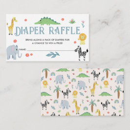 Niedlich Safari Baby Duschdusche Windeln Raffle Begleitkarte