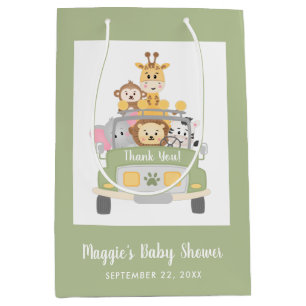 Niedlich Safari Baby Dusche Vielen Dank Mittlere Geschenktüte