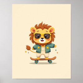Niedlich Safari Baby Lion - Whimsisches Kinderzimm Poster