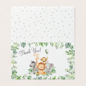Niedlich Safari Babydusche klappbar Danke Karten (Außenseite Aufgefaltet)