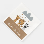 Niedlich Safari Boho Baby Animals Serviette (Ecke)