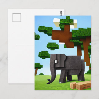 Niedlich Safari Elephant Pixel Art Postkarte