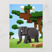 Niedlich Safari Elephant Pixel Art Postkarte (Vorderseite)