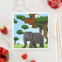 Niedlich Safari Elephant Pixel Art Serviette