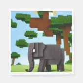 Niedlich Safari Elephant Pixel Art Serviette (Vorderseite)