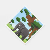 Niedlich Safari Elephant Pixel Art Serviette (Ecke)