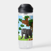 Niedlich Safari Elephant Pixel Art Trinkflasche (Rückseite)