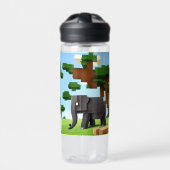 Niedlich Safari Elephant Pixel Art Trinkflasche (Vorderseite)