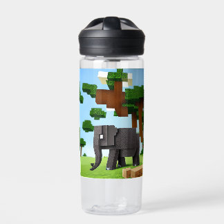 Niedlich Safari Elephant Pixel Art Trinkflasche