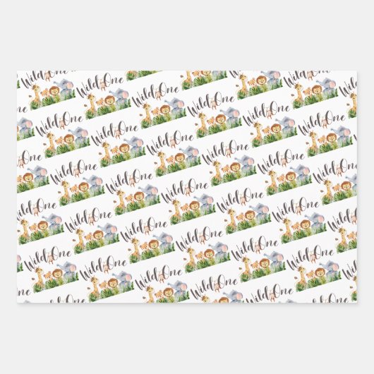 Niedlich Safari Geschenkpapier Set (Vorderseite)