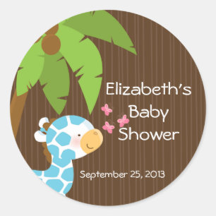 Niedlich Safari Giraffe Boy Baby Shower Stickers
