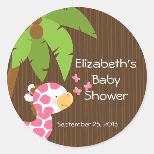 Niedlich Safari Giraffe Girl Shower Stickers (Vorderseite)