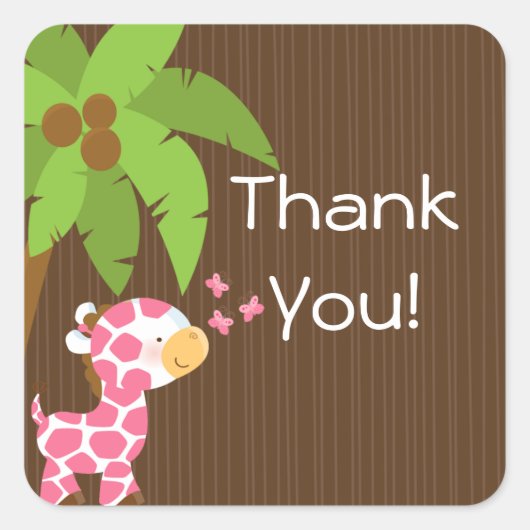 Niedlich Safari Giraffe Girl Shower Stickers (Vorderseite)