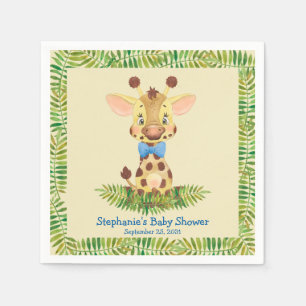 Niedlich Safari Giraffe Personalisierte Kinderdusc Serviette