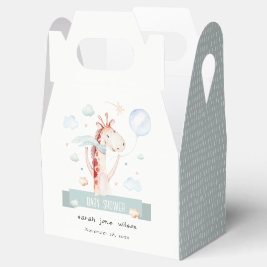 Niedlich Safari Giraffe Star Cloud Balloon Babydus Geschenkschachtel (Geöffnet)