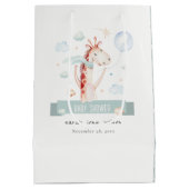 Niedlich Safari Giraffe Star Cloud Balloon Babydus Mittlere Geschenktüte (Rückseite)