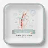 Niedlich Safari Giraffe Star Cloud Balloon Babydus Pappteller (Vorderseite)