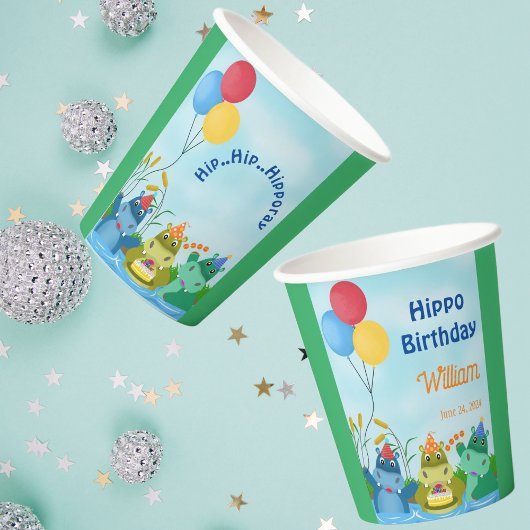 Niedlich Safari Hippo Geburtstag Pappbecher