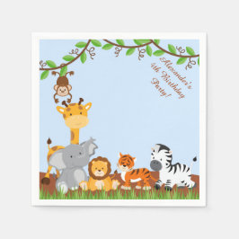 Niedlich Safari Jungle Animal Birthday Paper Napki Serviette