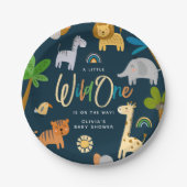 Niedlich Safari Jungle Animal Wild One Baby Dusche Pappteller (Vorderseite)