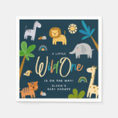 Niedlich Safari Jungle Animal Wild One Baby Dusche Serviette (Vorderseite)