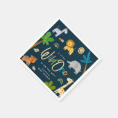 Niedlich Safari Jungle Animal Wild One Baby Dusche Serviette (Ecke)