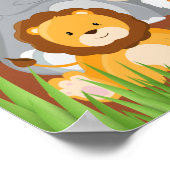 Niedlich Safari Jungle Animals Baby Boy Shoster Poster (Ecke)
