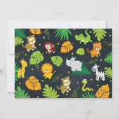 Niedlich Safari Jungle Animals Boy Baby Dusche Einladung (Rückseite)
