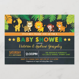Niedlich Safari Jungle Animals Boy Baby Dusche Einladung