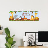 Niedlich Safari Jungle Animals Boy Baby Showbanner Poster (Heimbüro)
