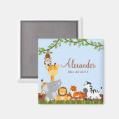 Niedlich Safari Jungle Animals Boy Magnet (Vorderseite/Rückseite)