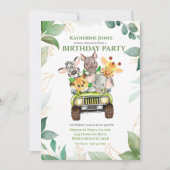 Niedlich Safari Jungle Animals Geburtstagsparty Einladung (Vorderseite)