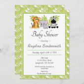 Niedlich Safari Jungle Animals Kinderdusche Einlad Einladung (Vorne/Hinten)