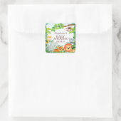 Niedlich Safari Jungle Baby Dusche Gefallen Sticke Quadratischer Aufkleber (Tasche)