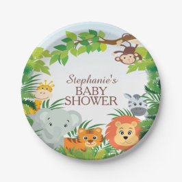 Niedlich Safari Jungle Babyduschplatte Pappteller