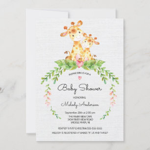 Niedlich Safari Jungle Giraffe Kinderdusche Einlad Einladung