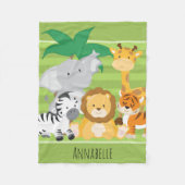 Niedlich Safari Jungle Lion Zebra Tiger Giraffe Ti Fleecedecke (Vorderseite)