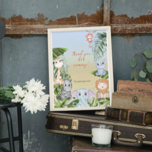 Niedlich Safari Jungle Little Animal Baby Dusche G Poster