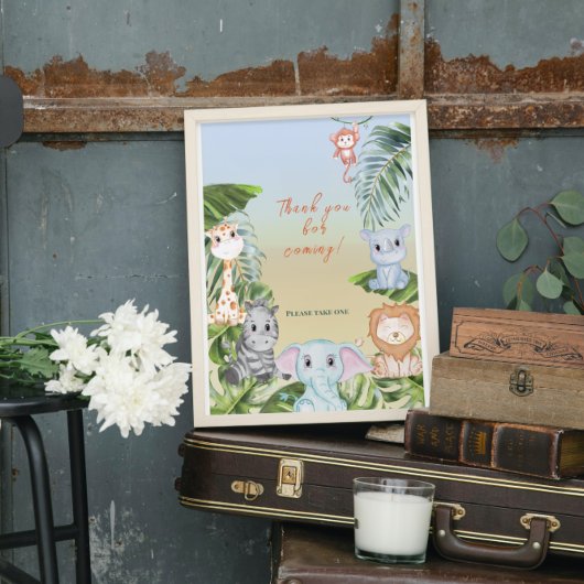 Niedlich Safari Jungle Little Animal Baby Dusche G Poster