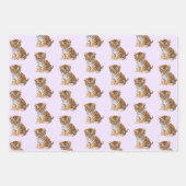 Niedlich Safari Jungle Tiere Elefant Tiger Giraffe Geschenkpapier Set (Vorderseite 2)