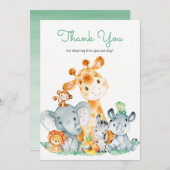 Niedlich Safari Jungle Tiere Wasserfarbe Vielen Da Dankeskarte (Vorne/Hinten)
