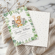 Niedlich Safari Jungle Wild Animals Baby Boy Dusch