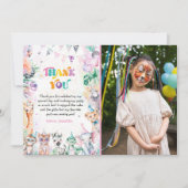 Niedlich Safari Kinder Foto Geburtstag Danke Karte (Vorderseite)