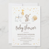 Niedlich Safari Parade Kinderdusche Einladung (Vorderseite)