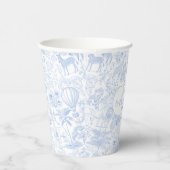 Niedlich Safari Toile de Jouy Blue Baby Dusche Pappbecher (Rechts)