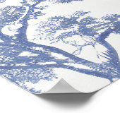 Niedlich Safari Toile de Jouy | Blue Baby Dusche Poster (Ecke)