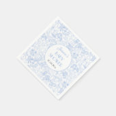 Niedlich Safari Toile de Jouy Blue Baby Duschpapie Serviette (Ecke)